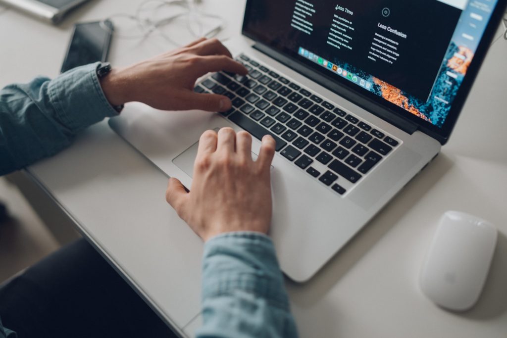 a man working on a laptop