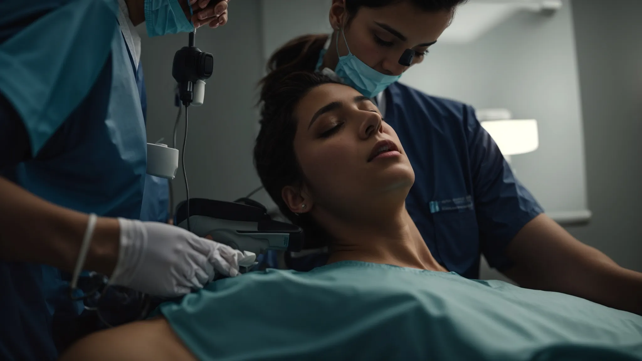 a doctor performs an ultrasound on a patient's shoulder to diagnose the injury.